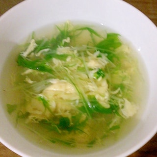 水菜と卵の和風スープ